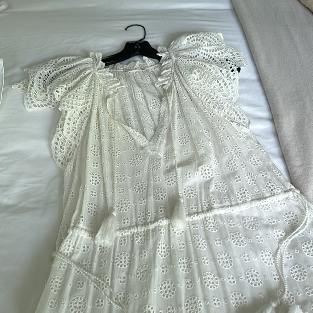 Ulla Johnson Gianna eyelet midi dress with tie waist. Excellent condition. Sz 4 - Picture 11 of 14